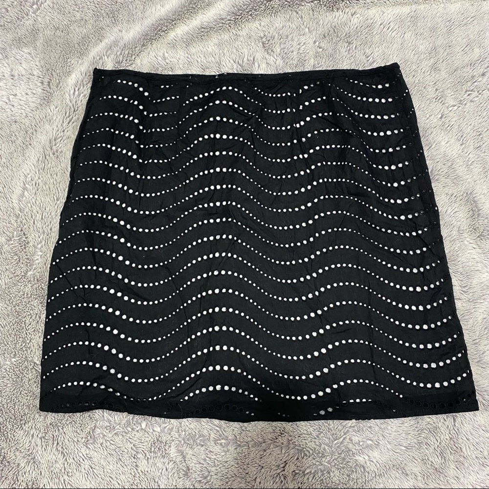 Ann Taylor Black Eyelet A-Line Skirt